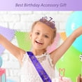 thumbnail image 5 of MEANT2TOBE Purple Princess Party Set - Glitter Sash + Rhinestone Tiara for 7th Birthday Girls, Premium Metal Gift for Fabulous Celebrations, 5 of 10