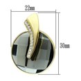 thumbnail image 2 of Women's Brass IP Gold Synthetic Black Diamond Clear Earrings, 2 of 2