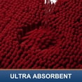 thumbnail image 3 of Juego de alfombras de baño Smiry, suaves y absorbentes, de chenilla, color burdeos, 3 of 8