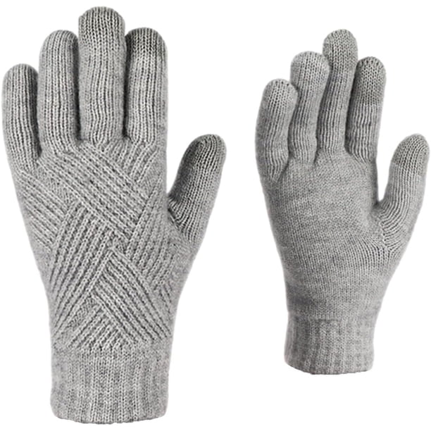 Guantes de punto, con forro polar suave y puño elástico, para ciclismo al aire libre, ocio, compras, guantes de invierno.
