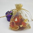 thumbnail image 4 of 100Pcs 9x12cm Sheer Drawstring Heart Organza Jewelry Gift Bags (Gold), 4 of 5