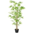 thumbnail image 1 of Outsunny Artificial Bamboo Tree, 5ft Fake Decorative Plant in Nursery Pot, 1 of 10