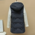 thumbnail image 6 of HongQid Women's Long Puffer Vest Casual Sleeveless Reversible Mid Length Puffy Jacket with Hood, 6 of 8