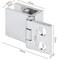 thumbnail image 2 of Bisagra de puerta de vidrio de 4 piezas, soporte de aleación de zinc de 0 grados para ángulo de apertura de puerta de armario, para espesor de vidrio de 5 mm a 8 mm, 2 of 5