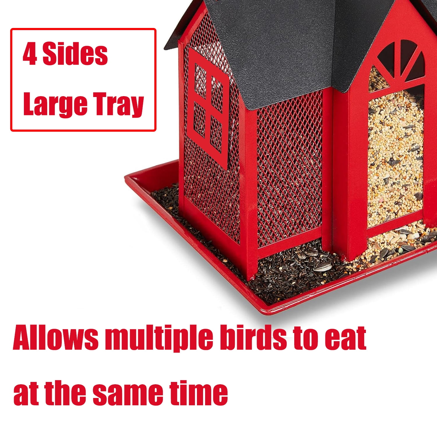 Bird Feeder for Outdoors Squirrel Proof, Hanging Bird House, Wild Bird Feeders for Outside, Large Metal Bird Feeder, Great for Attracting Wild Birds Humming