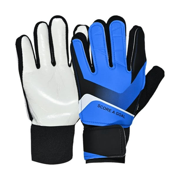 Guantes de tamaño ajustable, guantes de fútbol de alto rendimiento, guantes de fútbol para balón Azul Talla 5