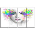 thumbnail image 2 of Gray Woman with Green Flowers - Abstract Portrait Canvas Print, 2 of 3