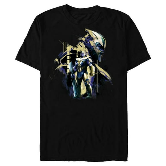 Marvel Avengers: Endgame Thanos in Gold Armor - Short Sleeve Blended T-Shirt for Adults - Customized-Black