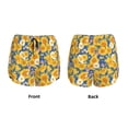 thumbnail image 3 of Gukieu Vintage White Yellow Sunflower Print Women's Sports Shorts with Drawstring Elastic Waistband for Running, Yoga, Fitness-XX-Large, 3 of 7