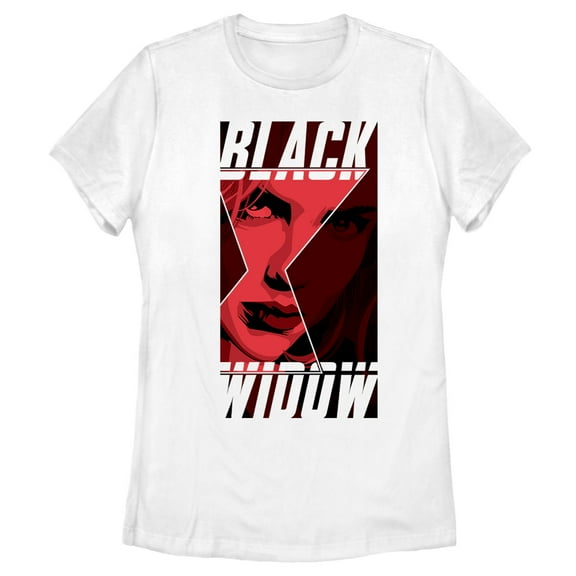Women's Marvel Black Widow Hourglass Peek  Graphic Tee White Small