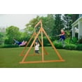thumbnail image 4 of Trailside Cedar Swingset with Belt Swings and Trapeze Bar, All Wood, Hardware, and Assembly Instructions Included, 4 of 10