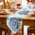 thumbnail image 2 of Blue Hydrangea Retro Table Runner Linen Burlap Table Runner 72 Inches Long VintageBotanical Floral Blossom Dresser Scarves for Kitchen Island Coffee Dining Party Wedding Banquet Holiday Decor 14"x72", 2 of 8