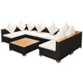 thumbnail image 3 of vidaXL 7 Piece Garden Lounge Set with Cushions Poly Rattan Black, 3 of 5