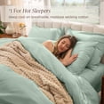 thumbnail image 4 of Bare Home Organic Cotton Duvet Cover Set, Percale Weave, Queen, Willow, 4 of 10