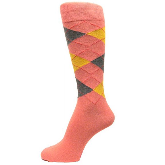 Spotlight Hosiery shades of ORANGE Men Groomsmen Dress Socks (Coral, Peach, Apricot)