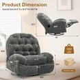 thumbnail image 2 of YSICK Oversized Power Swivel Rocker Recliner Chair with USB Ports Chenille for Living Room,Grey, 2 of 7