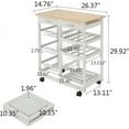 Moveable Kitchen Cart Rolling Wood Kitchen Island Storage Trolley Utility Cart Rack w/Storage