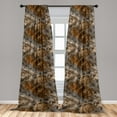thumbnail image 2 of Floral Window Curtains, Vintage Feels Watercolor Style Peony Flowers in Blurry Effect, Lightweight Decor 2-Panel Set with Rod Pocket, Pair of - 28"x84", Dimgray Ginger and Warm Taupe, by Ambesonne, 2 of 3