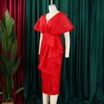 thumbnail image 5 of AURA Plus Size Summer V Neck Ruffle Evening Dress Elegant High Waist Beaded Banquet Party Gown XL XXXL, 5 of 10