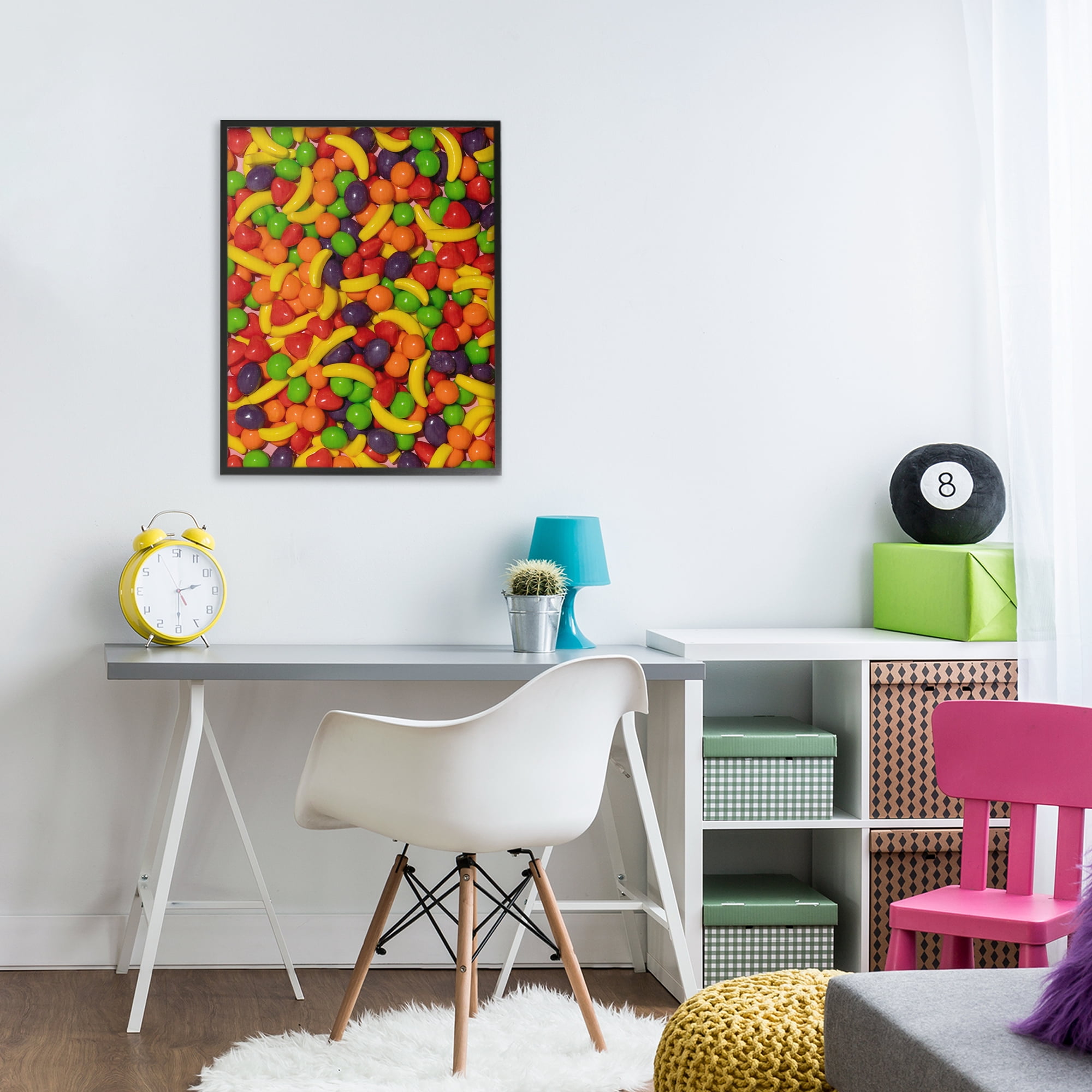 Stupell Industries Retro Assorted Fruit Candy Black Framed Giclee Art, design by LISH Creative
