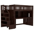 thumbnail image 4 of Bellemave Loft Bed with Desk and Stairs, Twin Size Loft Beds with Storage Shelf, Solid Wood High Loft Bed with Movable Desk for Space-Saving (Espresso), 4 of 8