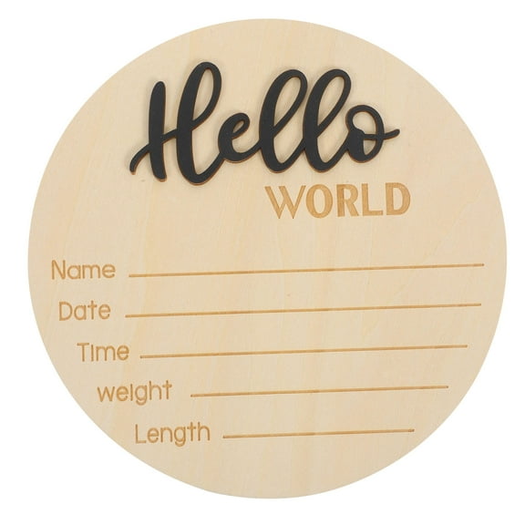 ADDHAT Baby Arrival Announcement Wooden Black 1Pack Simple And Delicate Design