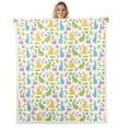 thumbnail image 5 of Easter Egg Bunny Flannel Blanket, Soft Warm Throw Blanket for Bed Sofa Office Couch Holiday Decoration, 29.5x39.3in, 5 of 6
