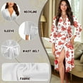thumbnail image 6 of Yuyamidu Red Bow Robes for Women Bathrobe Lightweight Long Sleeves Kimono Girls Spa Robe Size XL Soft House Coat V-Neck Sleepwear Mid-Calf Length Nightgown, Valentine's Day, 6 of 7