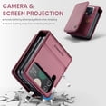 thumbnail image 2 of Allytech Business Wallet Case for Samsung Galaxy Z Flip3 with Credit Card Holder, [RFID Blocking] [Camera Screen Protection] PU Leather Magnetic Clasp Kickstand Shockproof Protective Case - Winered, 2 of 7