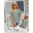 thumbnail image 6 of Hibeli Women Eyelet Pattern Wrap V Neck Short Sleeve Solid Color Top, 6 of 7
