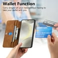thumbnail image 3 of For Samsung Galaxy A54 5G Case with RFID Blocking Card Holder for Women Men,Compatible with MagSafe,Detachable Wallet 2 in 1 PU Leather Magnetic Snap Flip Kickstand Zipper Pouch Phone Case,Brown, 3 of 11