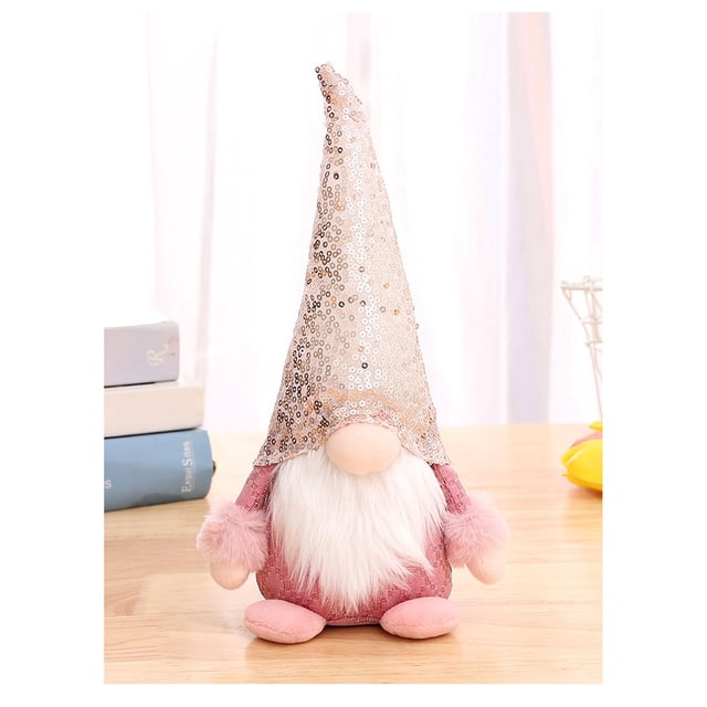 Decoraciones de Pascua, adornos de Pascua, regalos de Pascua, muñeco enano Rudolf con lentejuelas, decoración para ventanas del hogar, muñeco sin rostro, una muñeca