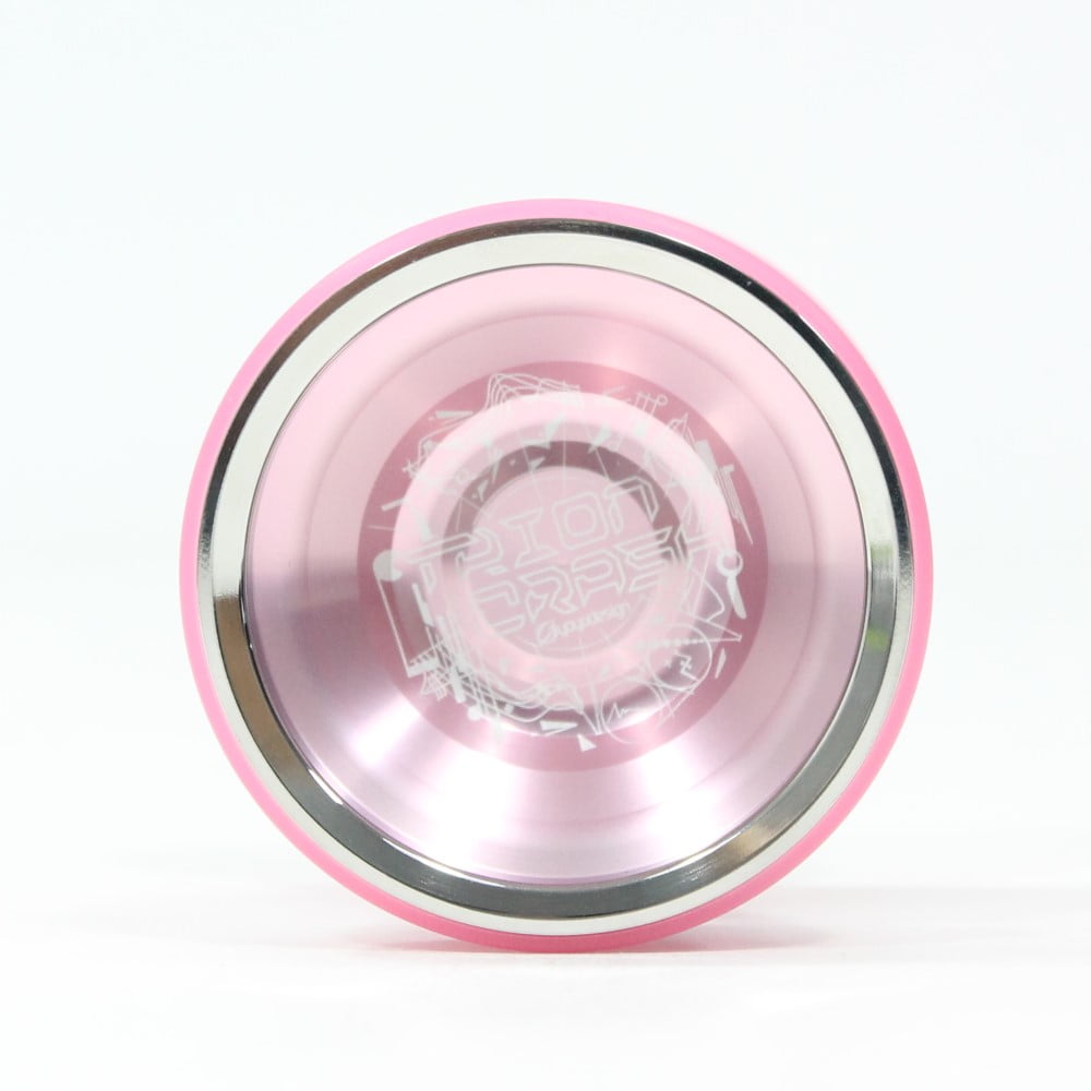 C3yoyodesign Trion Crash Yo-Yo - Tri-Material Yo-Yo (Pink/Silver Ring/Sakura PC Ring)