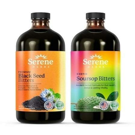 Serene Herbs Soursop & Black Seed Bitters Package, 32 Oz