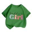thumbnail image 3 of Gelikeya Tween Shirts for Girls Size 10-12 Daddy's Girl Fashion Letter Prints Shirts Short Sleeve 100 Days of School Shirt Summer Tops Green 10-12 Years, 3 of 5