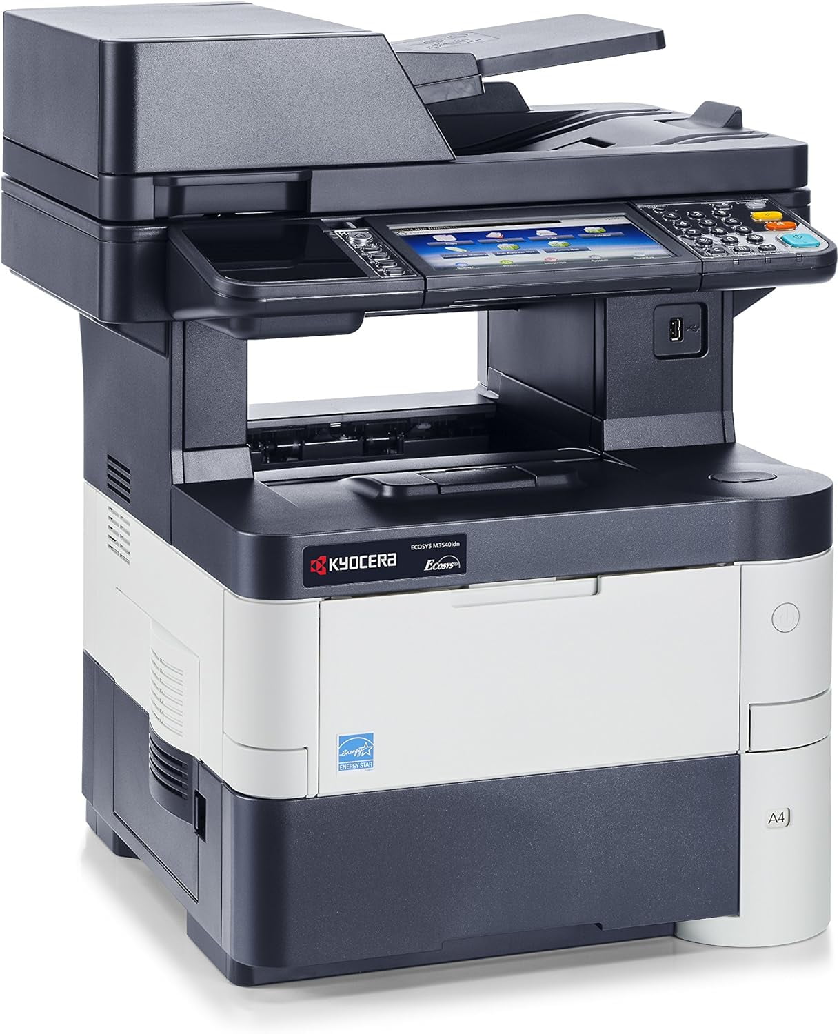 Kyocera ECOSYS M3540idn B&W Multifunction Printer – 50 PPM, 7" Color Touchscreen, Duplex, Wireless, High-Capacity A4 Printer - 1102NX2US0