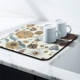 thumbnail image 2 of Washable Rubber Multicolored Floral Dish Drying Mats for Kitchen Counter Home Large Coffee Bar Pad Accessories and Decor for Utensils Stemware 16''x18'', 2 of 2
