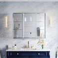 thumbnail image 5 of ANGELES HOME 40 in.×30 in.H Copper-Free Mirror Medicine Cabinet with Beveled Mirror Door and Open Shelf Set, Recessed or Surface Mount, 5 of 11