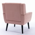 thumbnail image 4 of Modern Velvet Accent Chair Comfy Upholstered Reading Armchair Leisure Single Sofa Chair Living Room Chair Tufted Home Lounging Chair with Black Wood Legs, Padded Seat and Backrest, Pink, 4 of 7