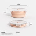 thumbnail image 1 of Collapsible Food Storage Container with Lid Portable Silicone Food Container Microwave Freezer Safe Lunch Box YH1114pink, 1 of 6