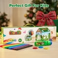 thumbnail image 4 of Lilian&Gema Dinosaur Kids Play Tent,  Washable DIY Painting Tent with 12 Color Pens & Projector, Indoor & Outdoor Play Tent House Gift for Toddler Boys & Girls, 4 of 8