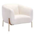 thumbnail image 1 of ZUO Fauteuil Micaela Ivoire & Or, 1 of 6
