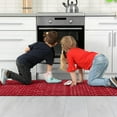 thumbnail image 5 of Kitchen Rugs and Mats Non Skid Washable Set of 2,Boho Moroccan Modern Farmhouse Faded Bohemian Runner Rug with Rubber Backing for Kitchen Decor and Accessories (Red 17"x47"+17"x30"), 5 of 6