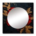 thumbnail image 2 of Designart "Crimson Splendid Gilded Hibiscus on Black" Hibiscus Red Large Square Mirror - Square Bedroom Mirror Printed Wall Decor - Traditional Square Printed Wall Mirror Art, 2 of 5