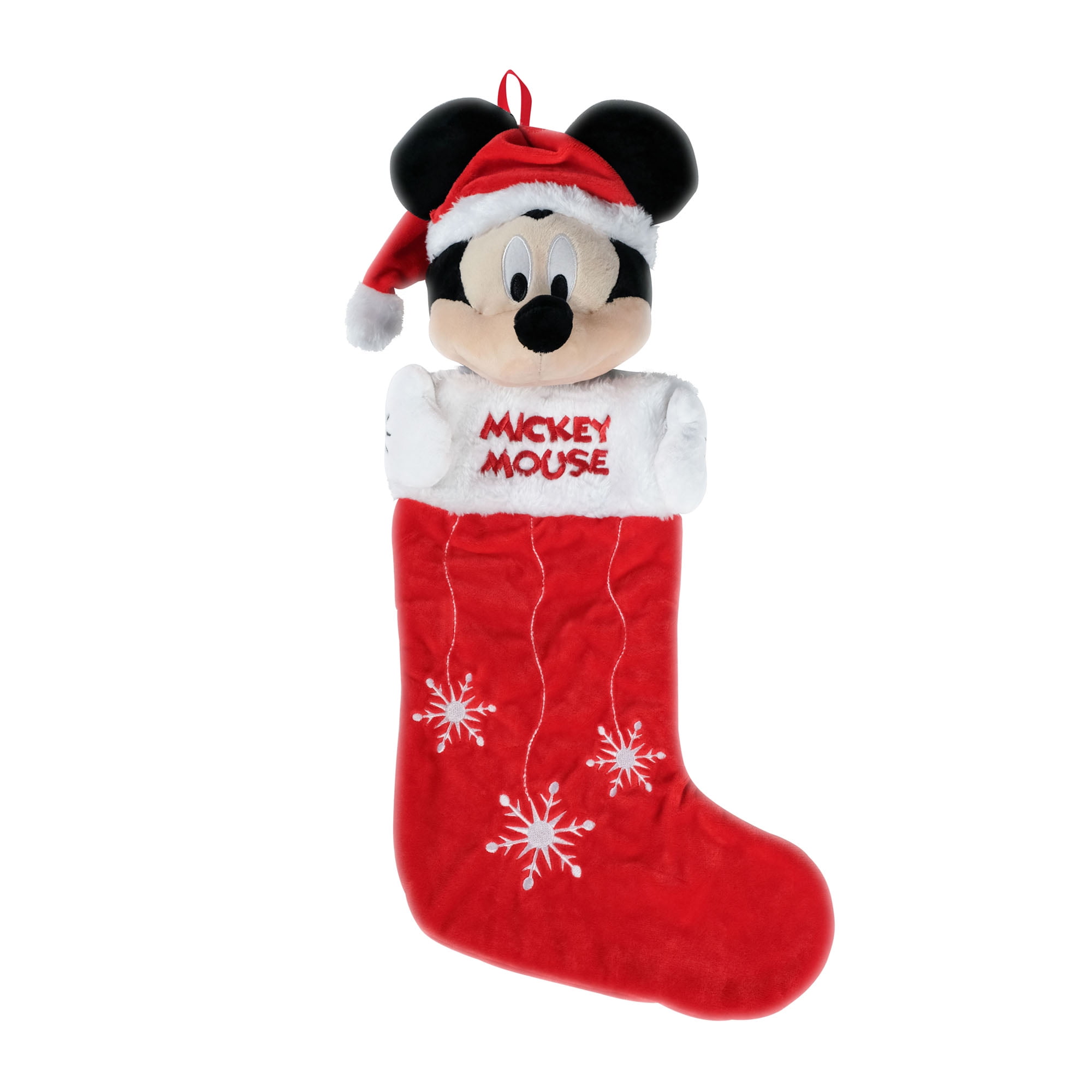 Disney Mickey & Minnie Mouse Christmas Stockings 18" Long Plush & Satin NWT 