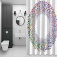 thumbnail image 3 of Circular Pattern Shower Curtain for Bathroom, Colorful Wave Point Retro Art Texture Waterproof Cloth Fabric Bathroom Accessories Set with 12 Rust Proof Plastic Hooks, 36"x72", 3 of 9