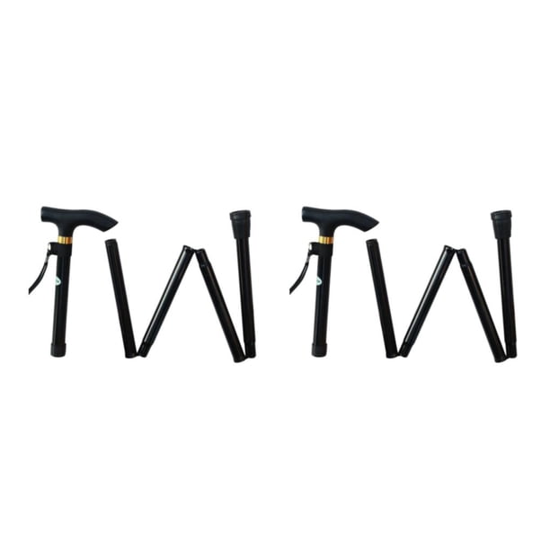Muletas Senderismo Trekking Qarigey 2Conjunto plegables ajustables Bastones para caminar Negro