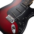 thumbnail image 3 of Ashthorpe Guitarra eléctrica de 39 pulgadas (rojo-negro), kit de guitarra de tamaño completo con bolsa acolchada, barra de trémolo, correa, cuerdas, cable, tela, púas, 3 of 5