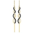 thumbnail image 1 of Dazzlingrock Collection Round Black Diamond Swirl Infinity Threader Earrings for Women (0.30 ctw, Color Black, Clarity Opaque) in 10K Yellow Gold, 1 of 5