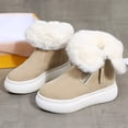 thumbnail image 5 of Fesfesfes Snow Boots Womens Winter Ankle Boots Ladies Warm Lined Booties Thickening Shoes Zip Flat Sneakers Outdoor Booties Women's Boots 7.5(40), 5 of 6